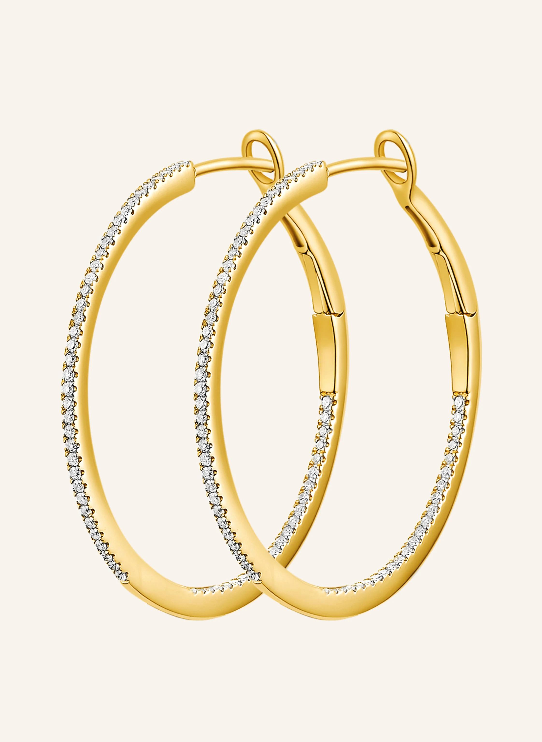 Leaf Creolen CIRCLEM aus 18 Karat Gelbgold mit Diamanten