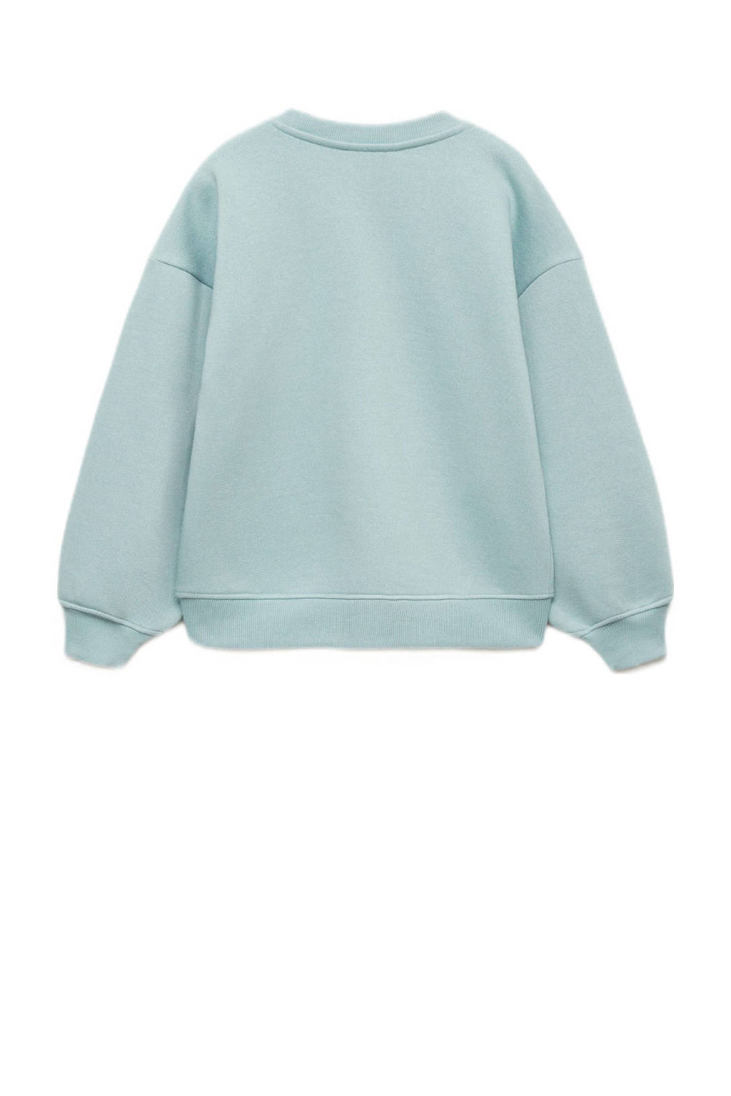 Mango Kids gebloemde sweater licht turquoise