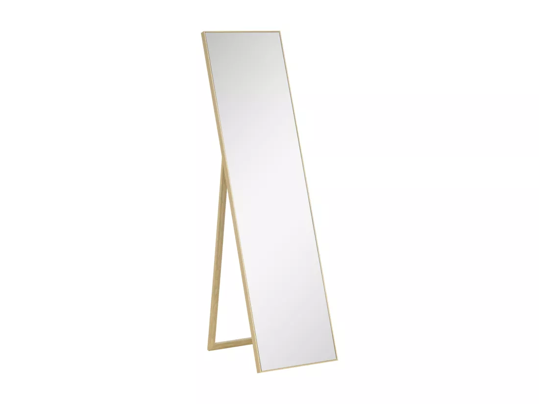 Miroir sur pied rectangulaire dim. 40L x 35l x 147H cm MDF aspect bois de chêne clair