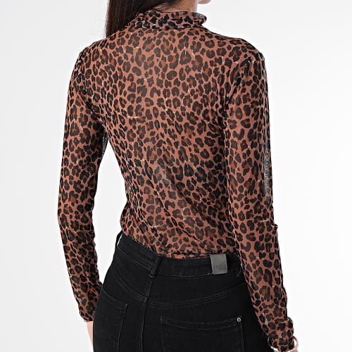 Tee Shirt Manches Longues Femme Penelope Marron Léopard