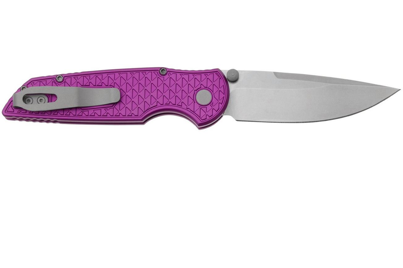 Pro-Tech TR-3 Integrity INT105-P, Stonewashed CPM S35VN, Relic Textured Purple Aluminum, zakmes