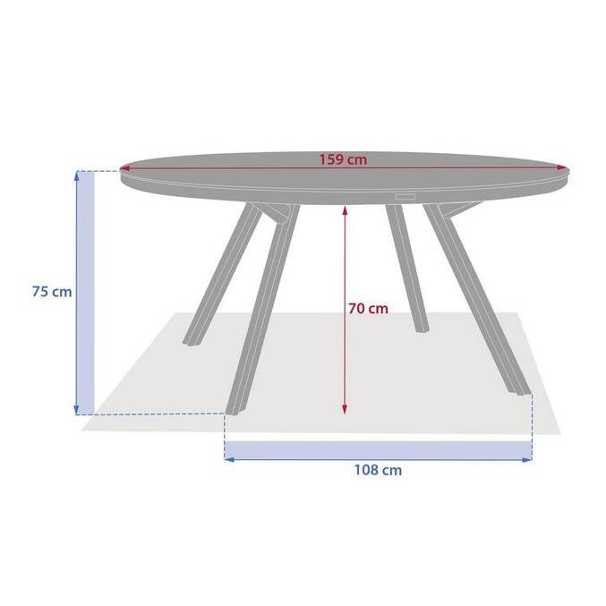 Table de jardin ronde NELORA Beige ficelle / Honey