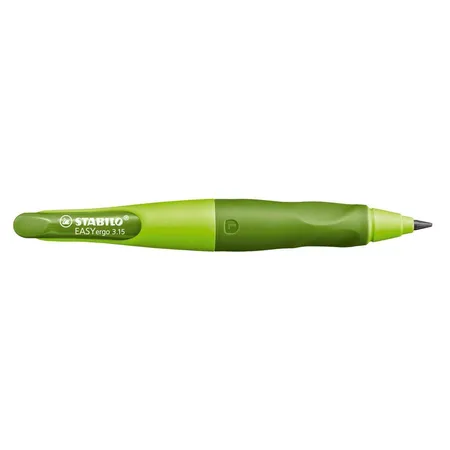 STABILO Ergonomischer Druck-Bleistift EASYergo, hellgrün/dunkelgrün, HB & Spitzer, Linkshänder