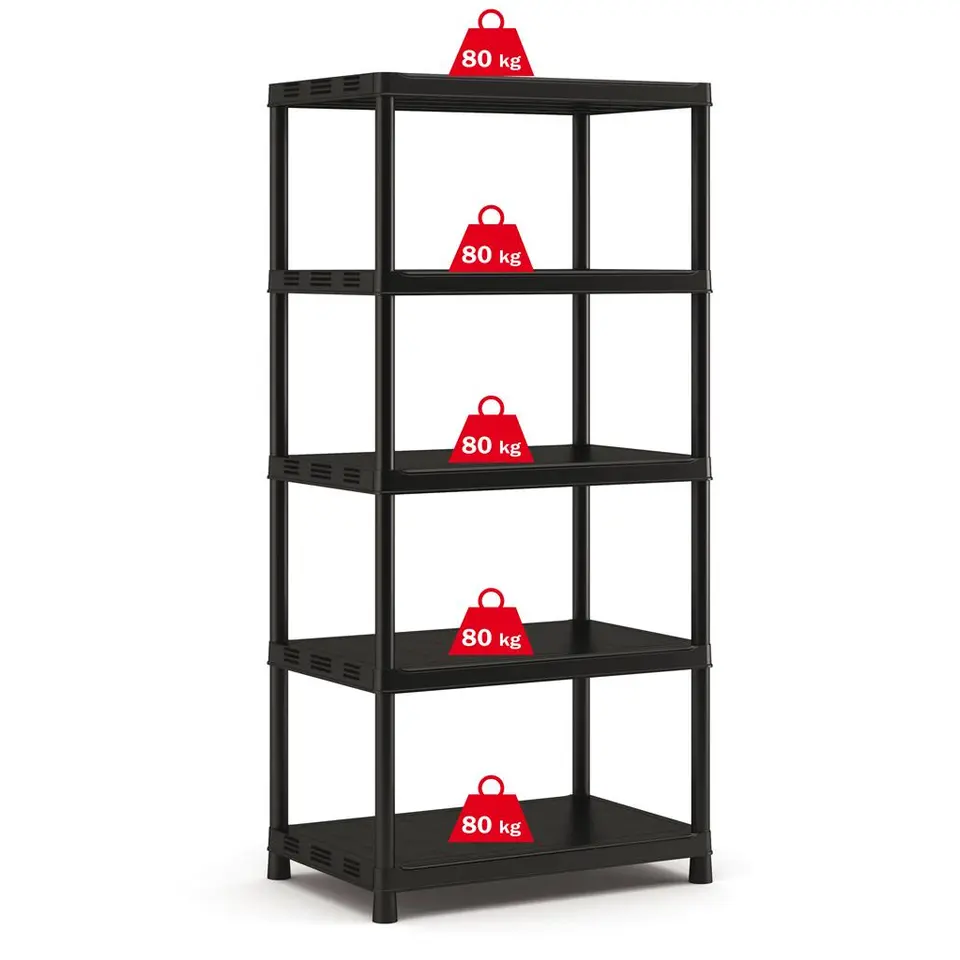 Keter Kunststof Stellingkast extra breed - 90x60x187cm - zwart