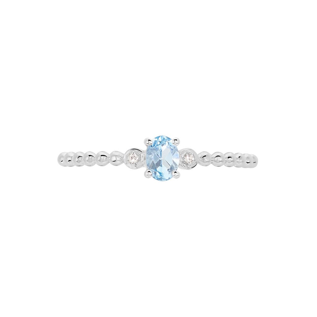 Bague Noria Or Blanc Topaze Et Oxyde De Zirconium
