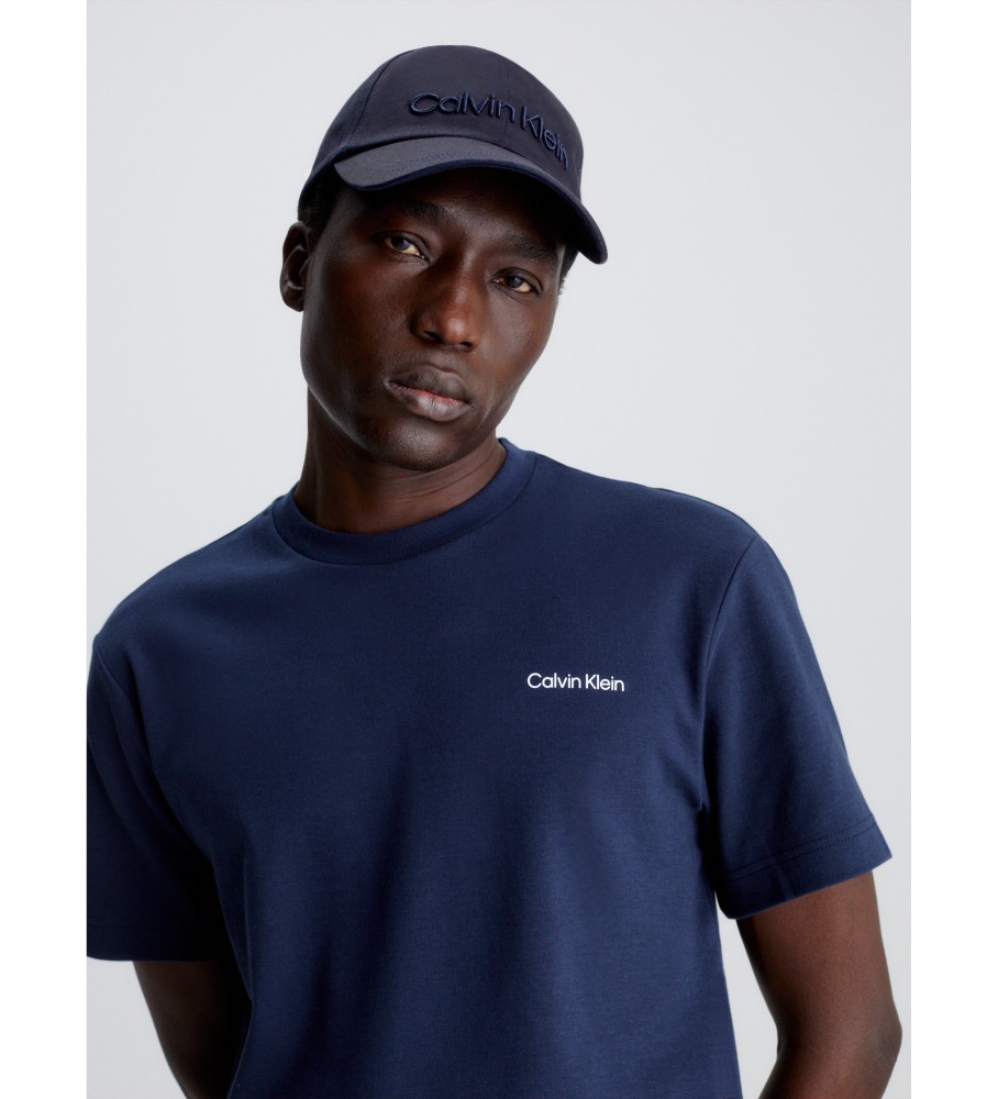 Boné Calvin Klein de sarja de algodão azul marinho com logo