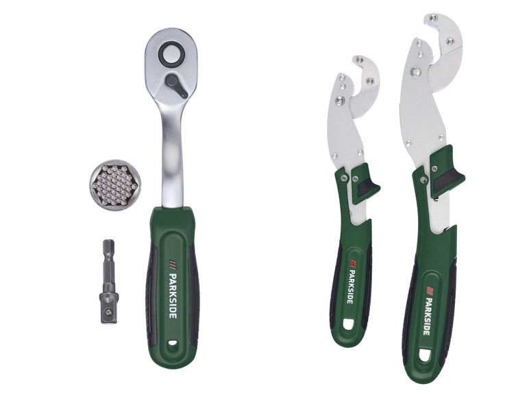 Ratelset met universele dopsleutel of universele spansleutelset
