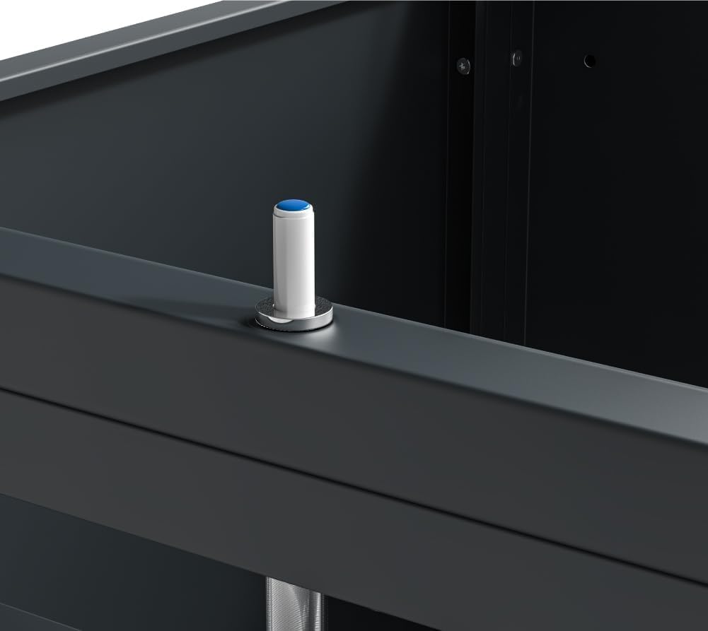 Westmann Metall Mülltonnenbox Lacina 6x240 L Anthrazit Holzoptik Mülltonnen Verkleidung mit Gasdruckfedern Pulverbeschichteter Stahl Wetterfest & stabil Klappdeckel & Fronttüren