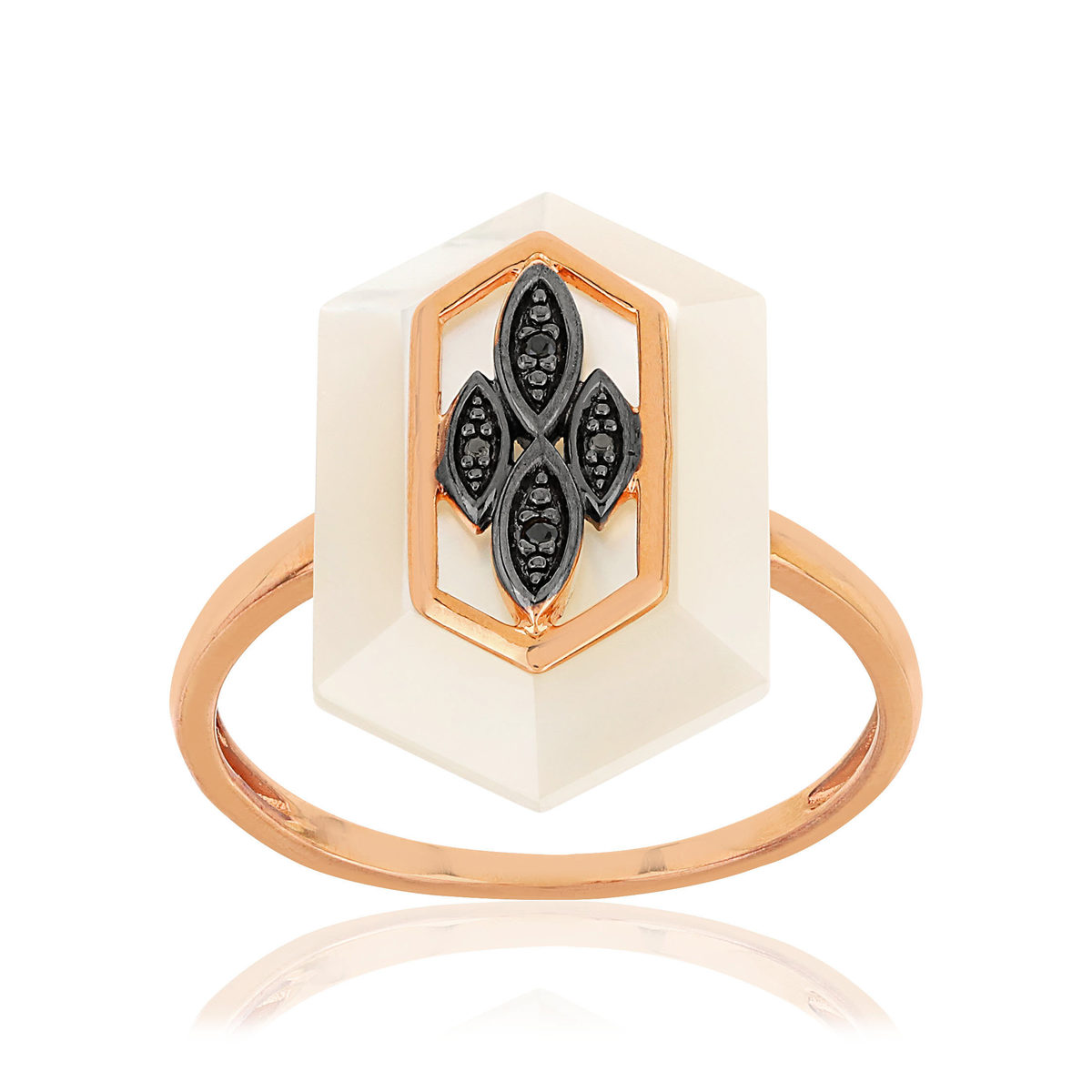 Bague MATY Or 375 rose Diamants Nacre
