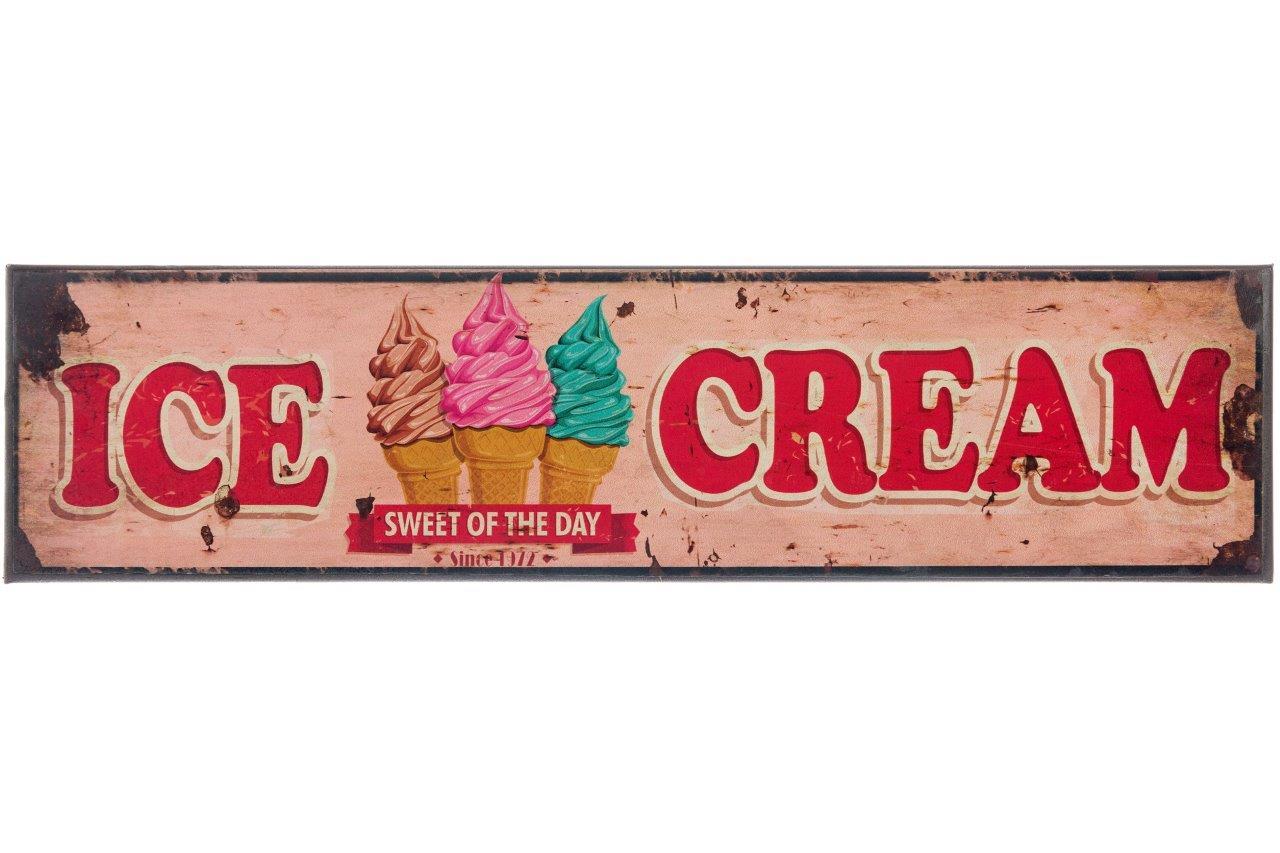 Metallschild - Ice Cream - 40x10 cm