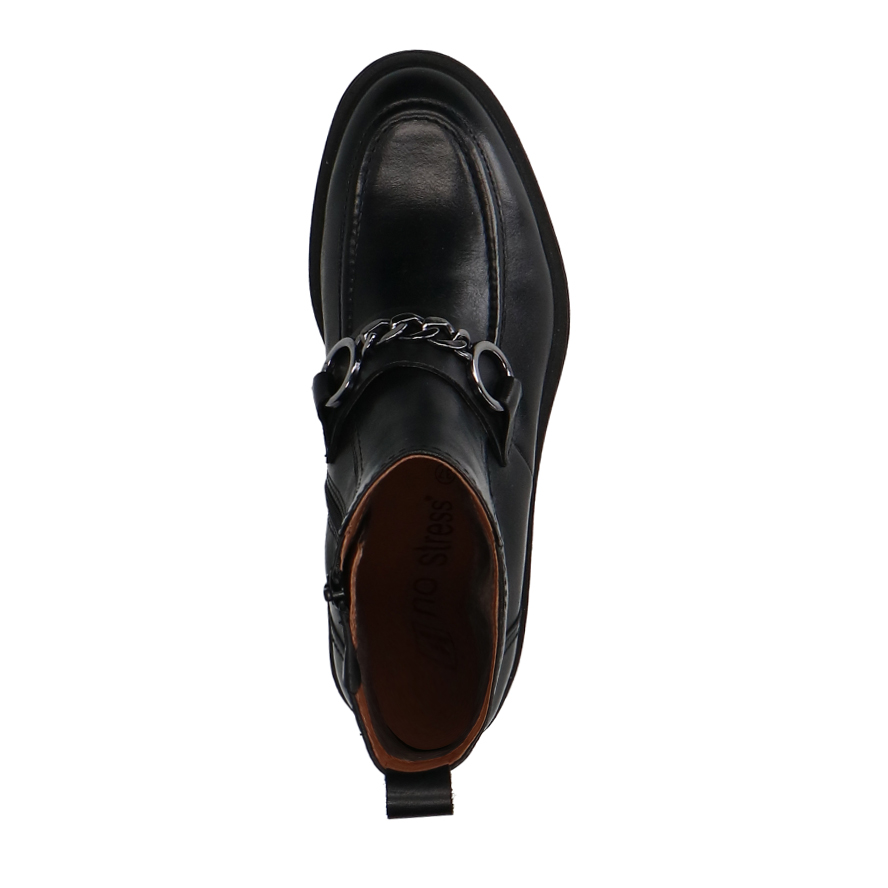Zwarte leren boots met chain