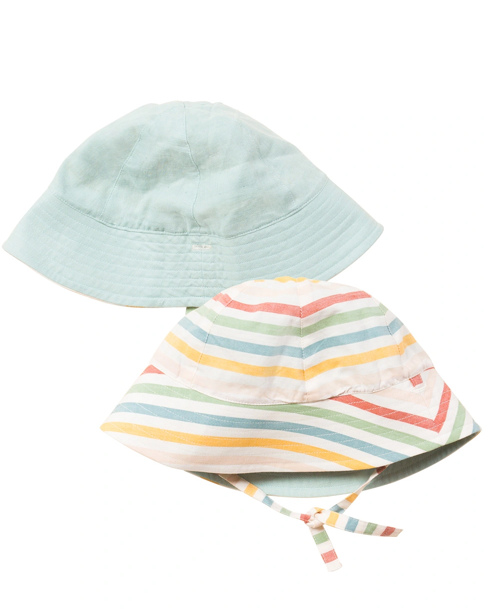 Wende-Sonnenhut RAINBOW STRIPES in bunt