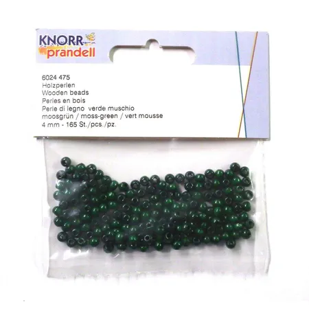 Knorr Prandell Holzperlen 4mm, moosgrün, 165 Stück