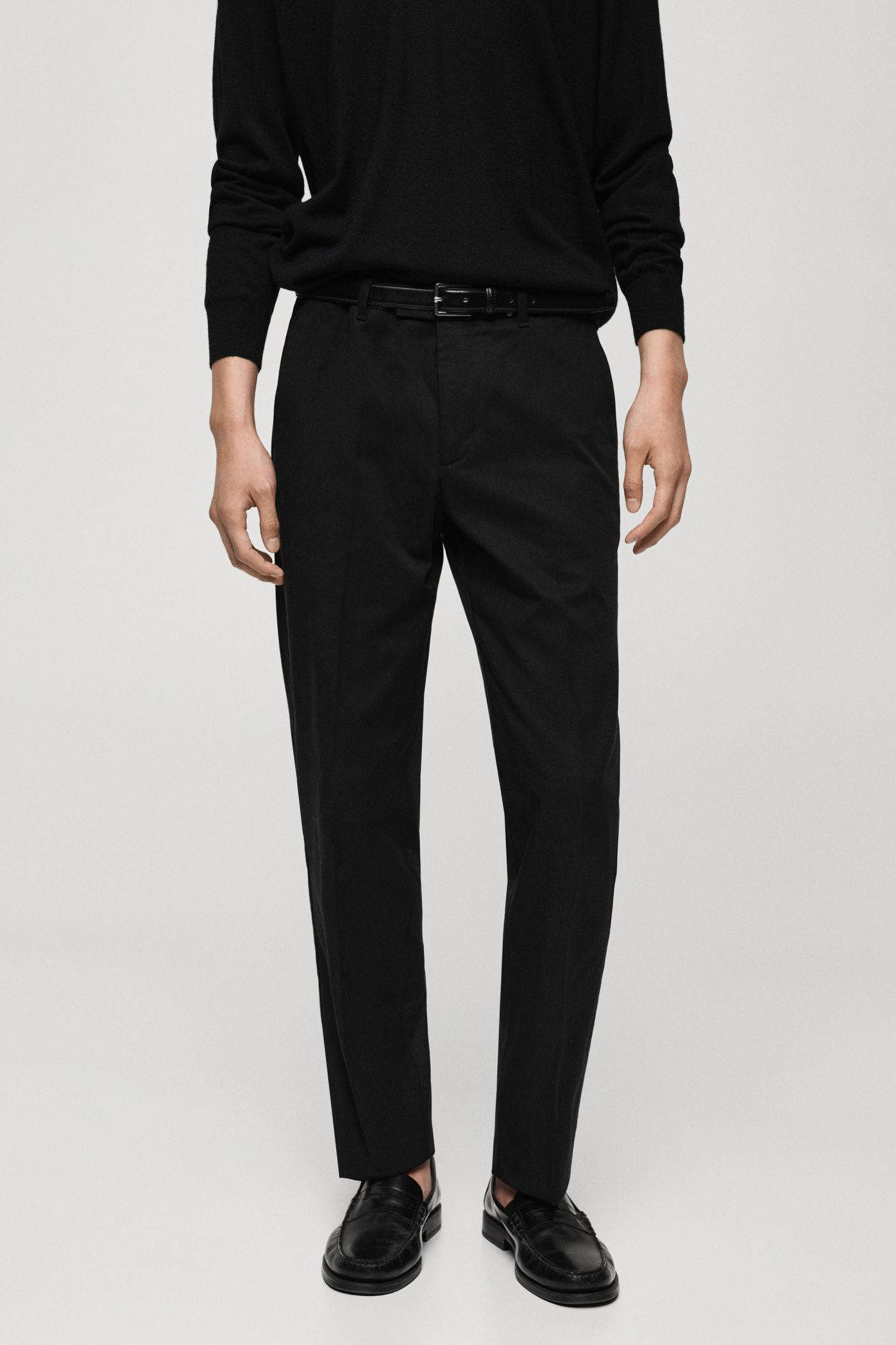 Mango Man regular fit pantalon zwart