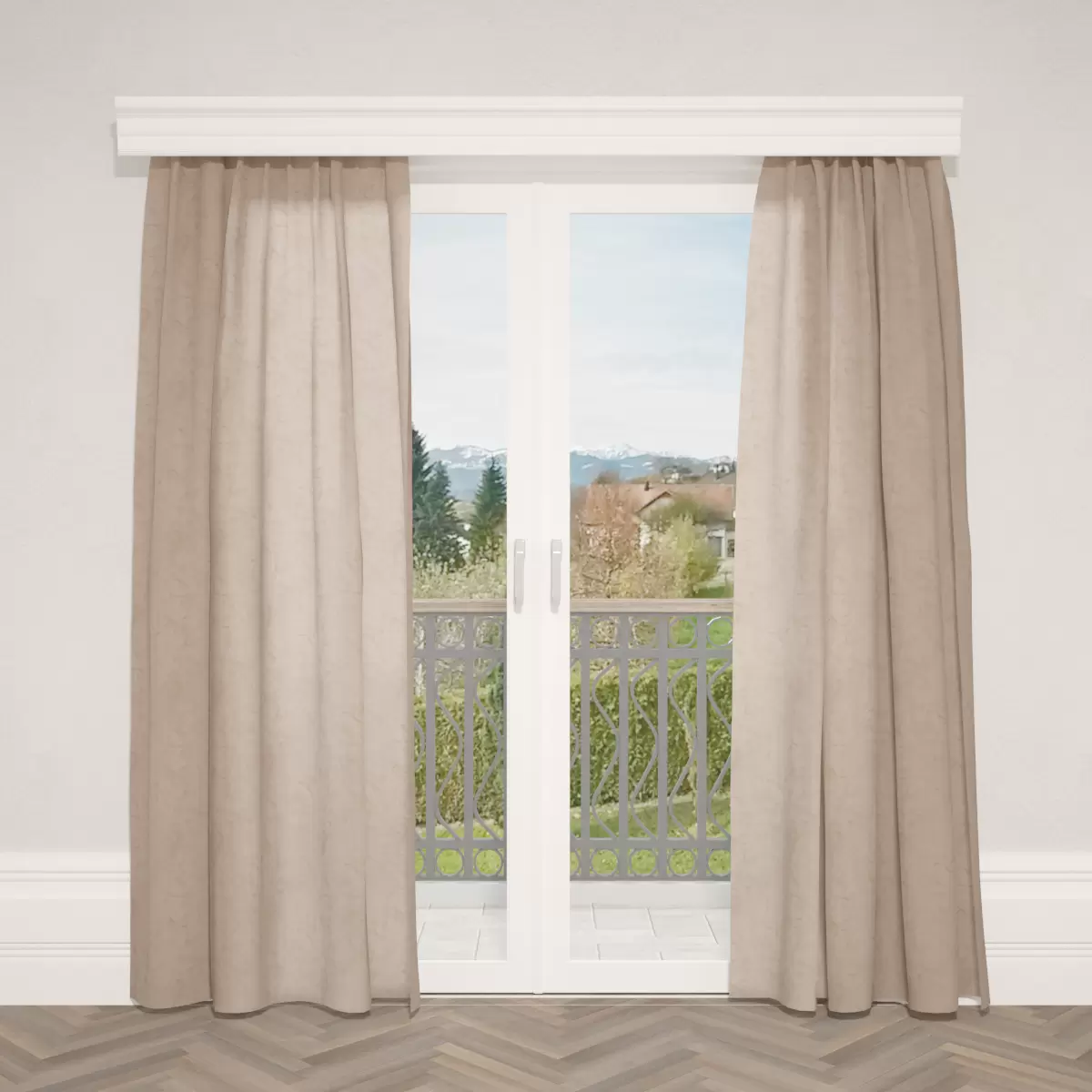 Nachtvorhang Marmor Beige