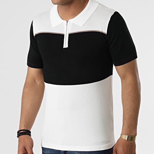 Polo à Manches Courtes FA Blanc Noir
