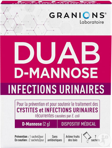 Granions DUAB D-Mannose Infections Urinaires Goût Fruits Des Bois 7 Sachets
