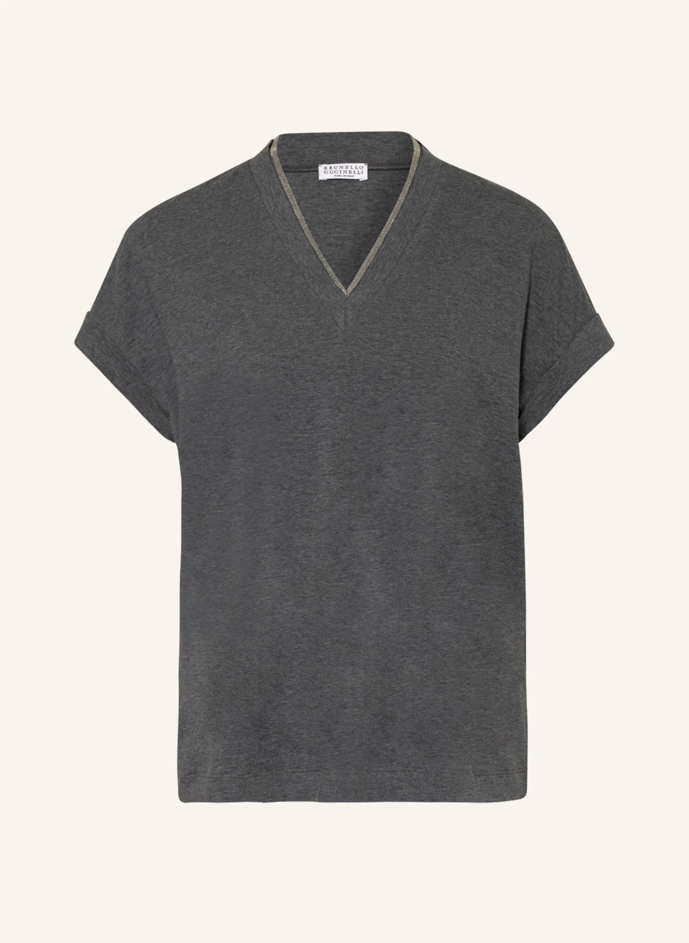 BRUNELLO CUCINELLI T-Shirt mit Schmucksteinbesatz