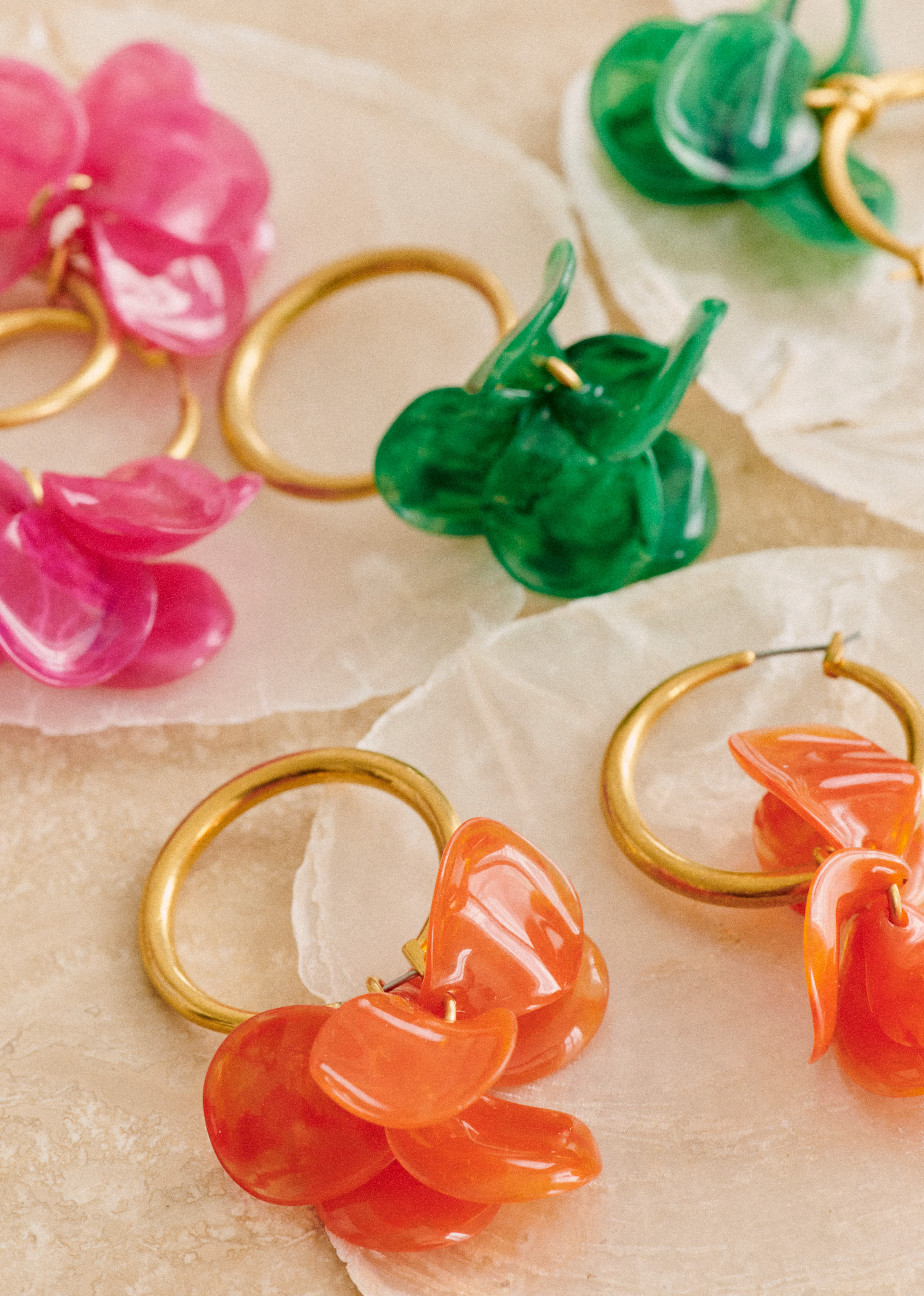 Anneaux Flora - Orange - E-SHOP/BIJOUX Boucles d'Oreilles 5905766