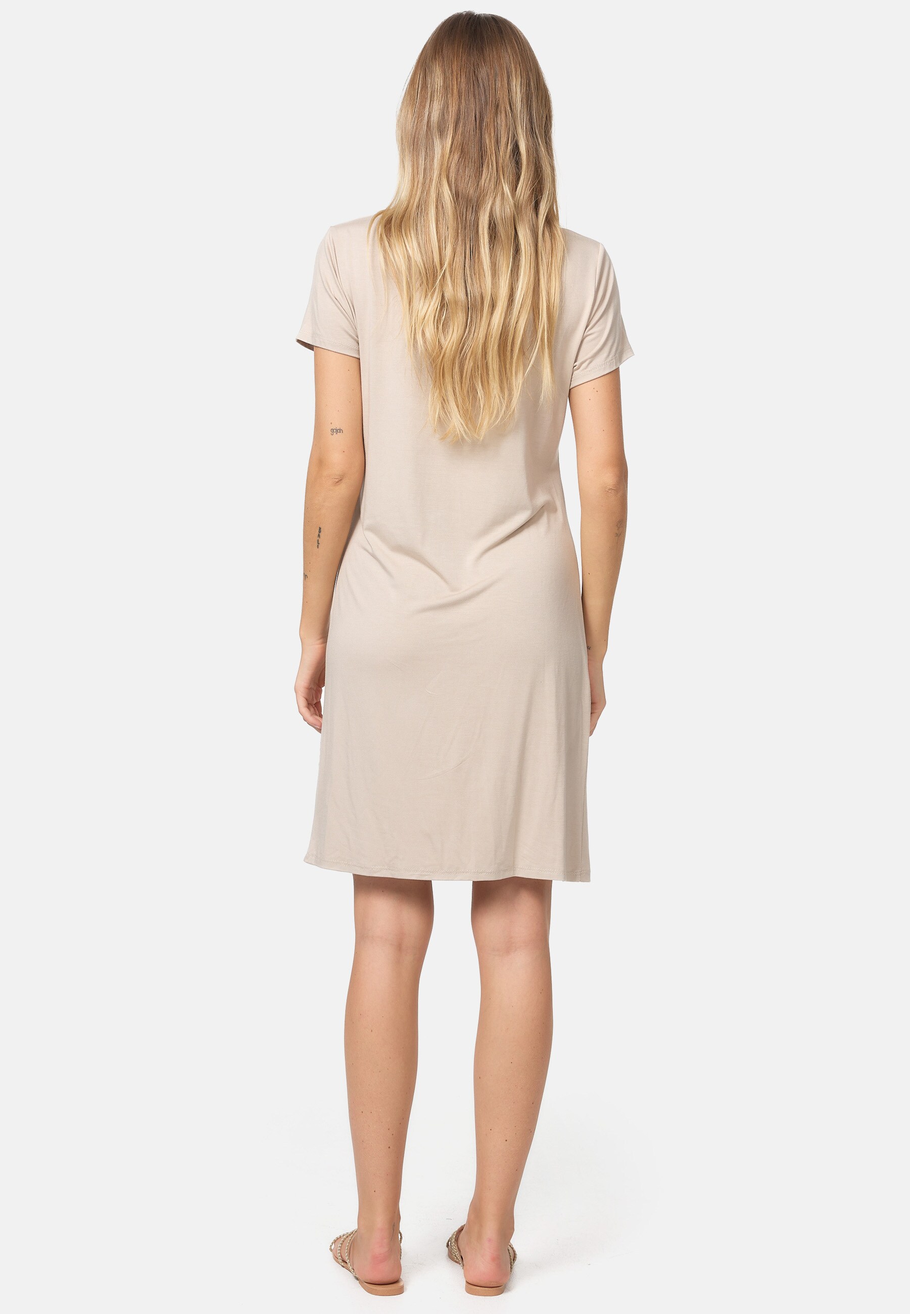 PM SELECTED Damen Modisches Longshirt Shirtkleid mit seitlicher Raffung in Einheitsgröße PM41