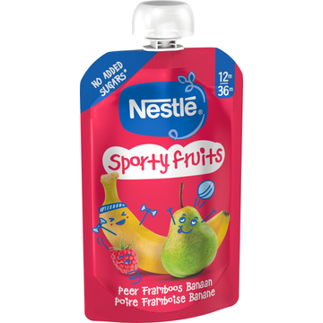Nestlé Sporty Fruits Peer Framboos Banaan 12m-36m 110 g
