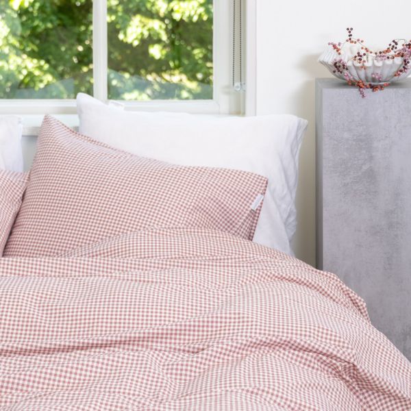 Town & Country Gingham Dekbedovertrek - 140 x 220 cm - Rosewood