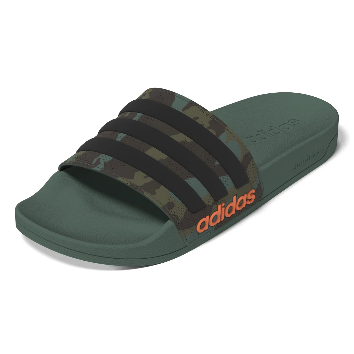 Adidas Adilette Shower Slippers Camo Donkergroen Zwart Oranje