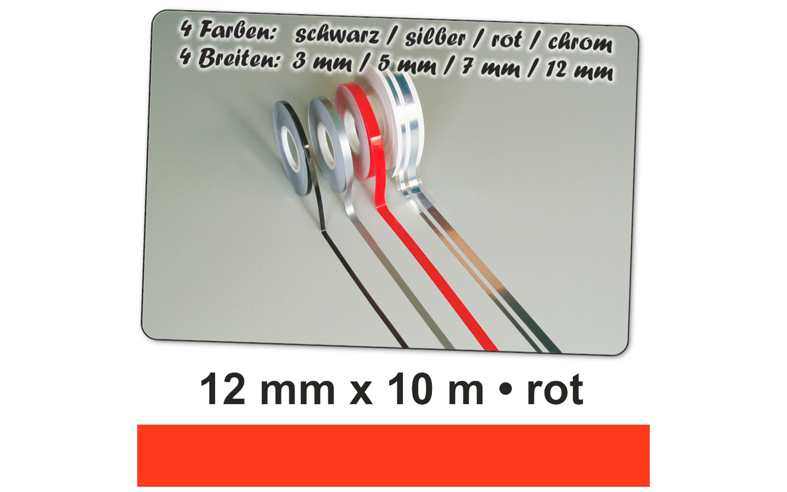 Schütz Auto Zierstreifen chrom 12 mm x 10 Meter