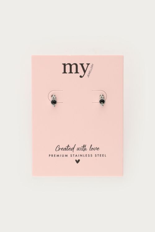Studs met zwarte strass dots