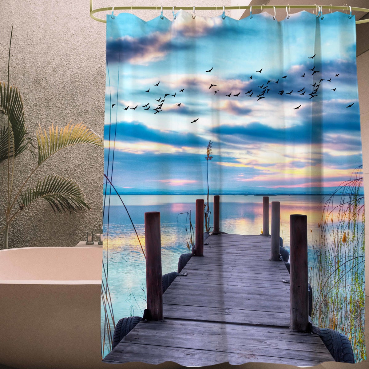 Zonsondergang douchegordijn 180 x 200 cm
