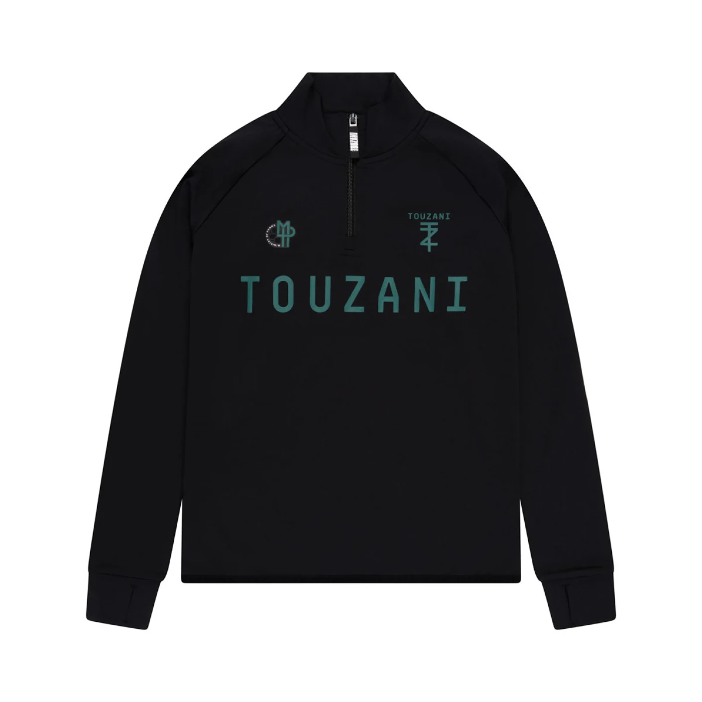 Touzani Platinum Bekko Trainingspak 1/4-Zip Kids Zwart Groen