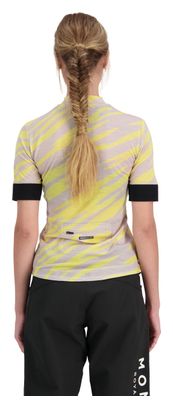 Maillot Manches courtes Femme Mons Royale Cadence Merino Half Zip Jaune