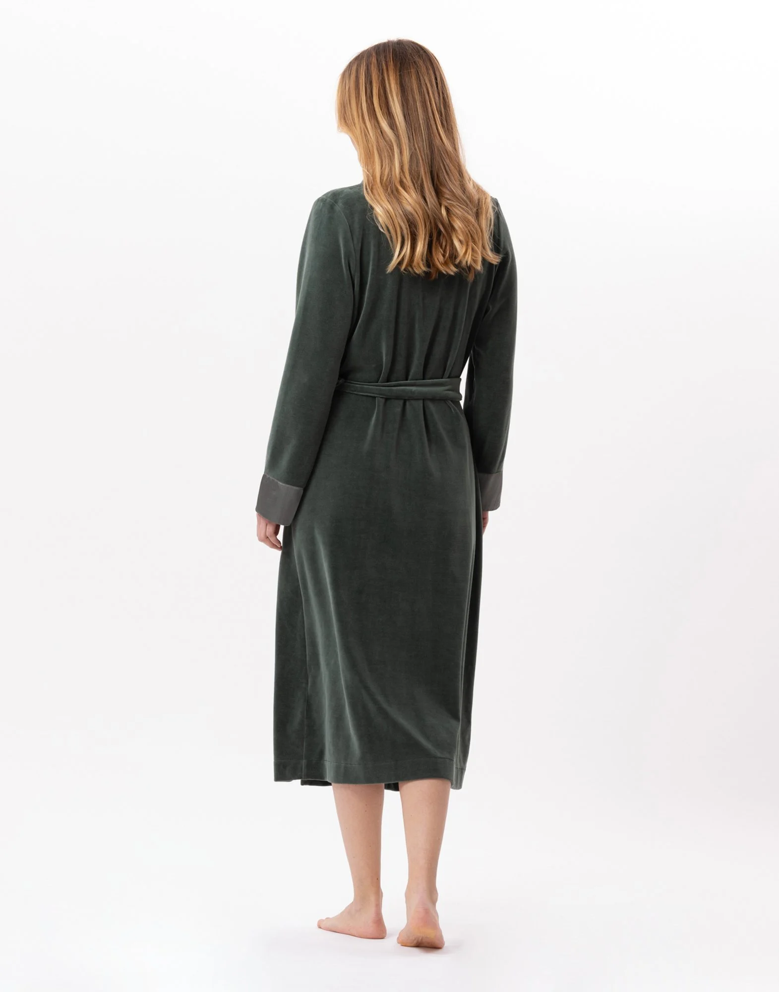 ESSENTIEL 867 - Peignoir en velours | Vert