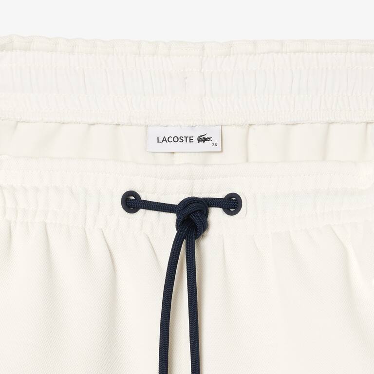Short découpes contrastées en piqué double face Shorts - Blanc - Lacoste - Femme