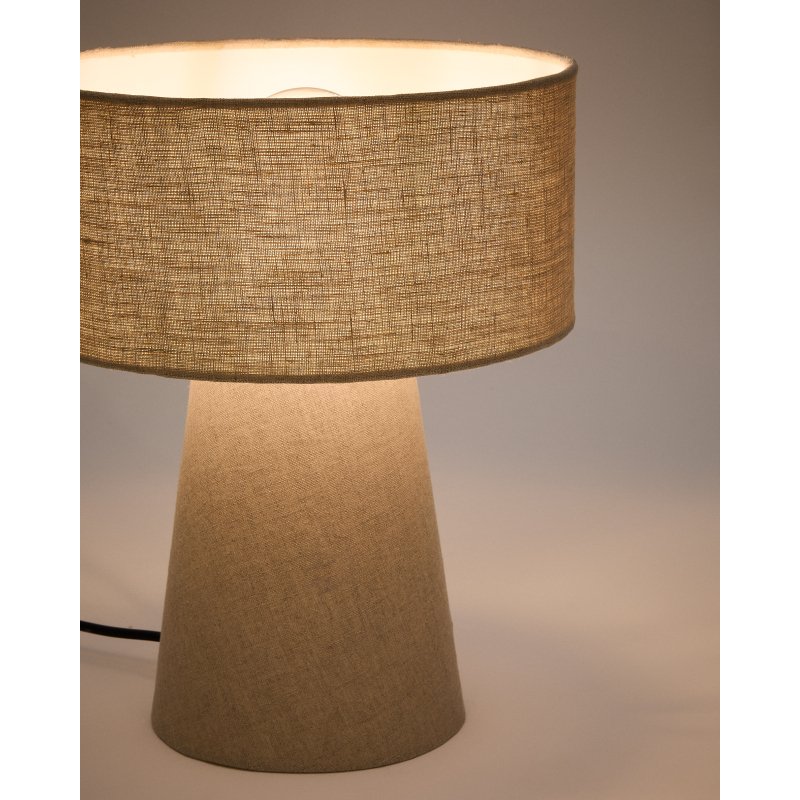 Lampe de table Algaida en tissu gris