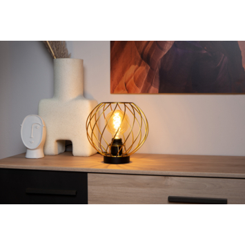 Lucide DANZA tafellamp Ø25cm mat goud / Messing