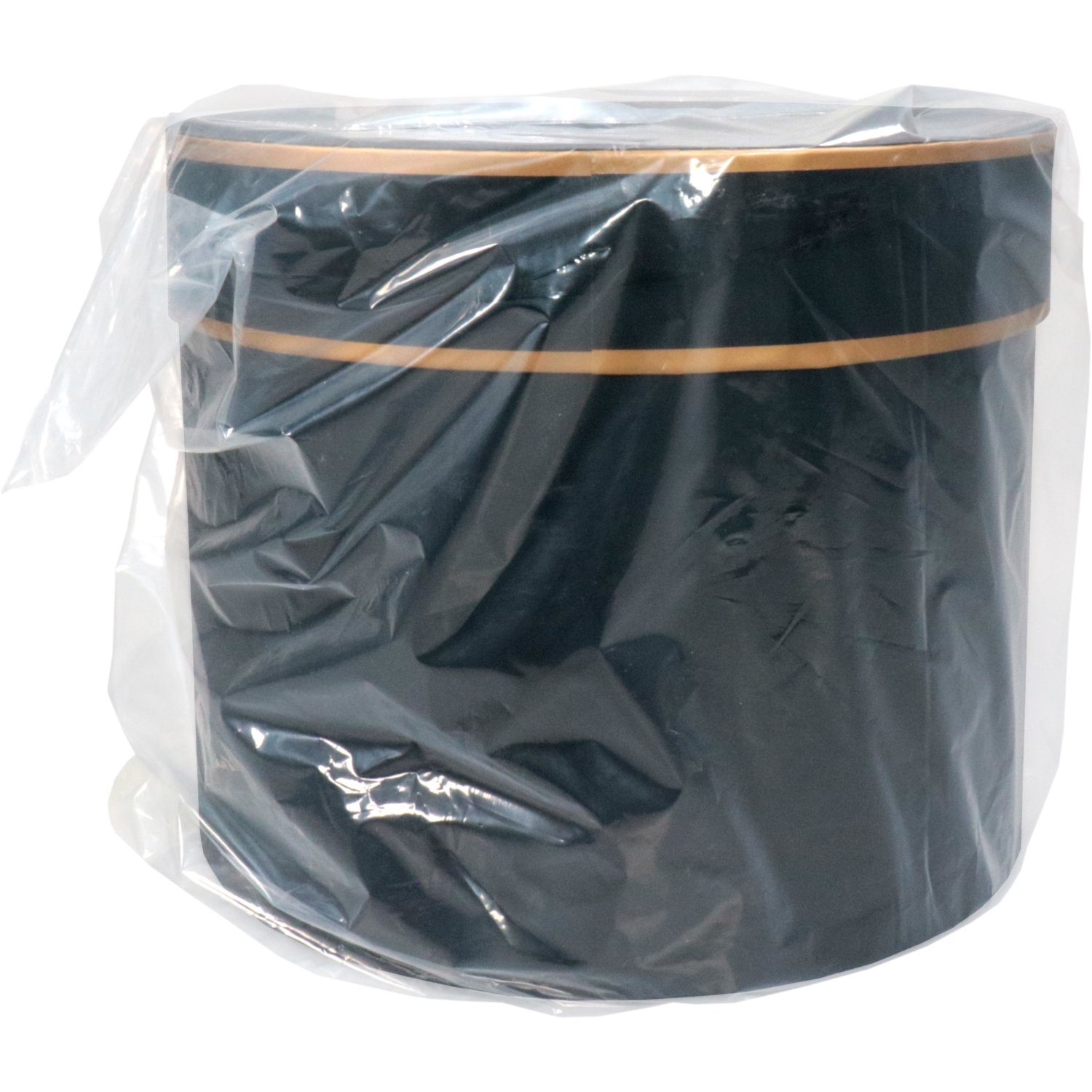 Geschenkdoos, Confetti, karton, 20cm, Ø25cm, zwart/goud