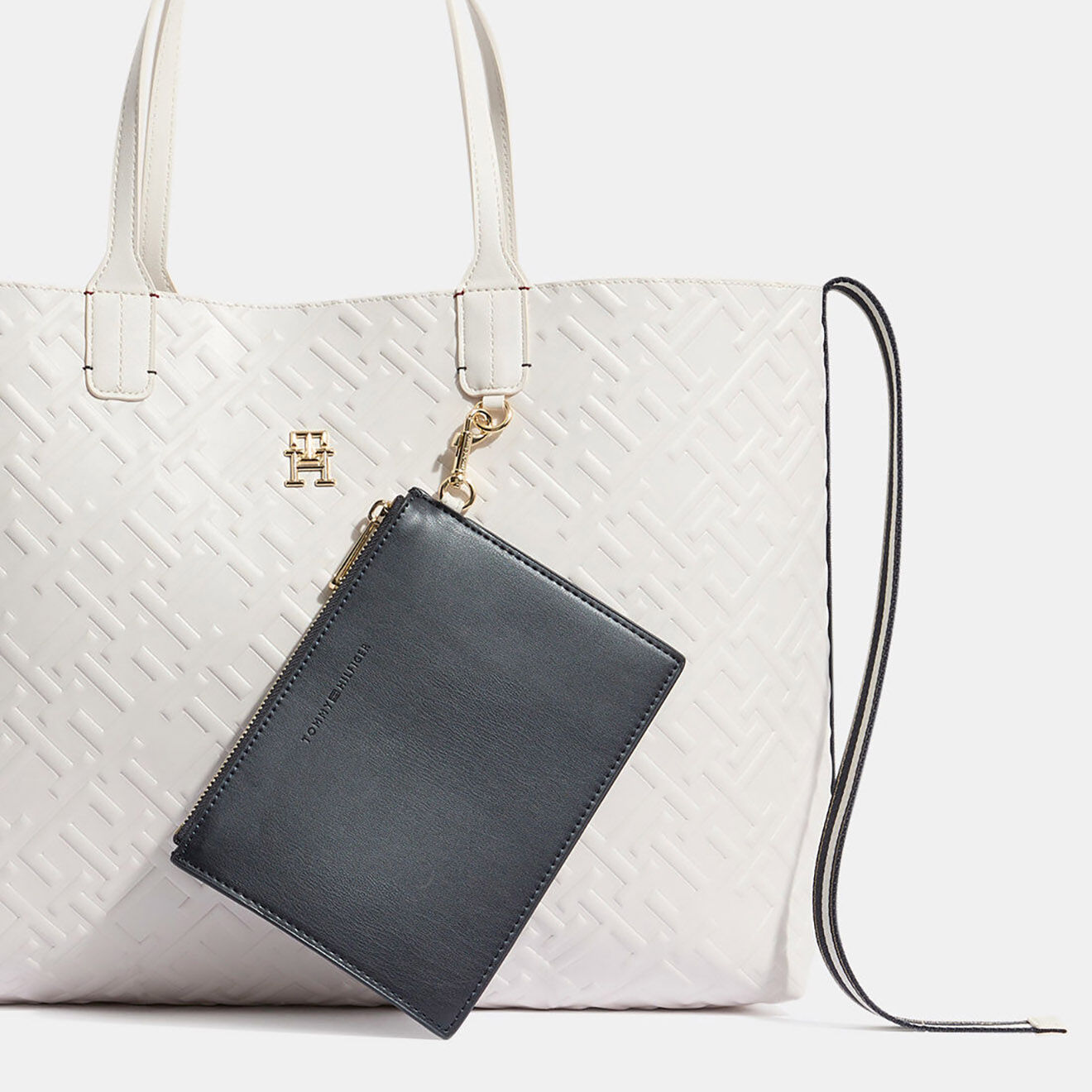 Tommy Hilfiger Sac cabas Iconic mono blanc - 31x43x15 cm