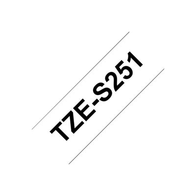 Brother TZeS251 - Ruban d'étiquettes auto-adhésives - 1 rouleau (24 mm x 8 m) - fond blanc écriture noire