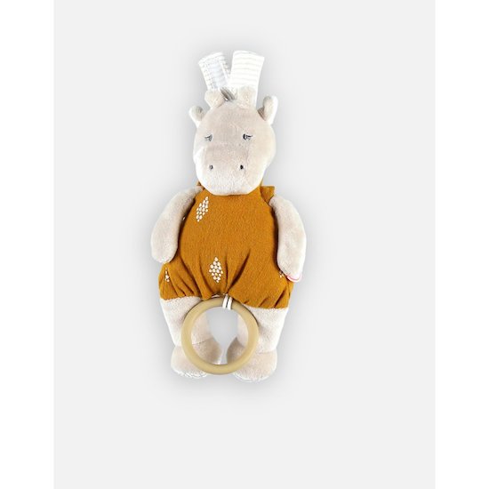 Peluche mini musicale Tiga en veloudoux   Beige/ocre        de               Noukies