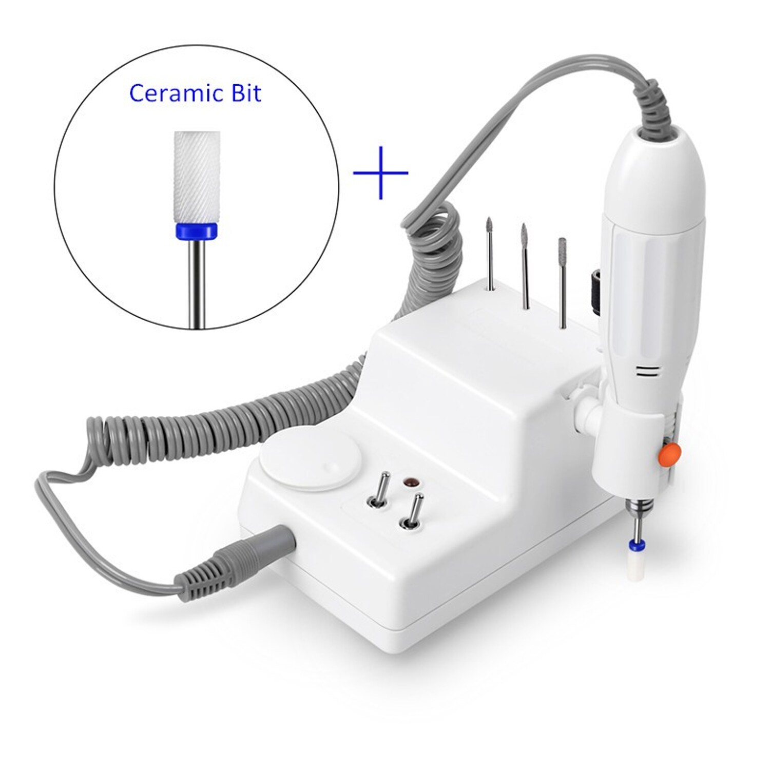 JSDA® Nagelfräser elektrisch JD6MW 0-25000 U/Min mit Premium Keramik Bit für Maniküre Pediküre