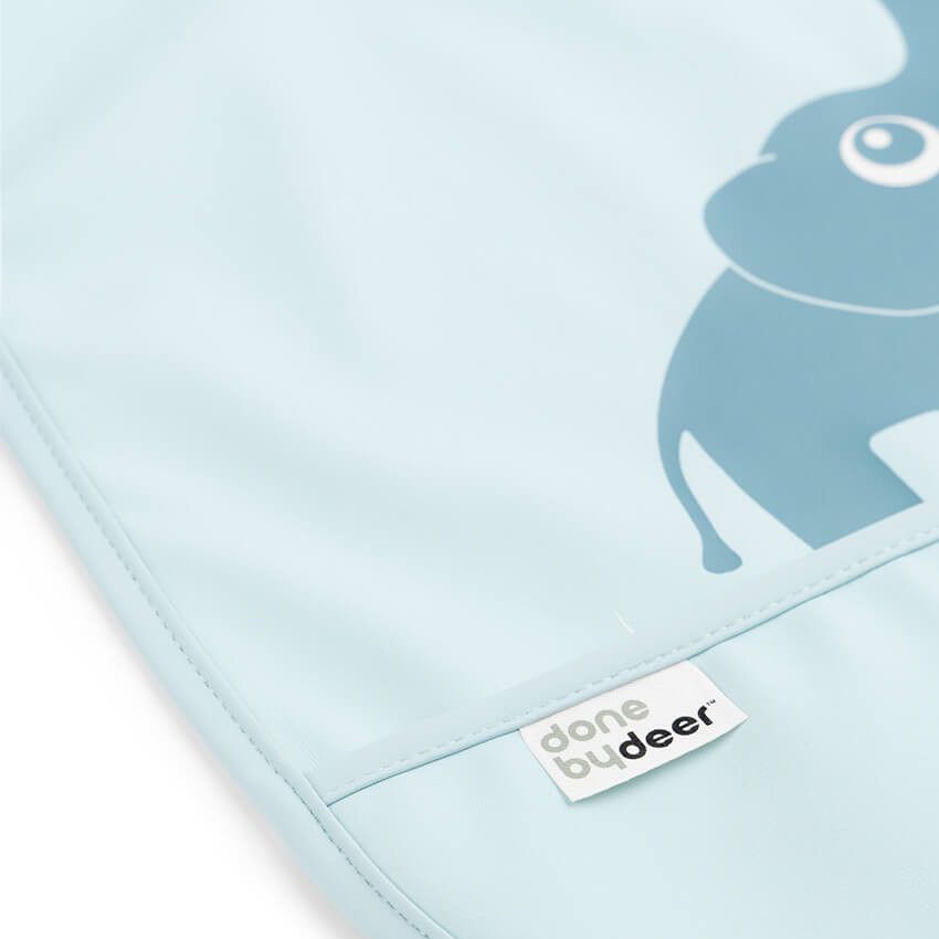 Lot de 2 bavoirs avec velcro - Elphée bleu - Ecru
