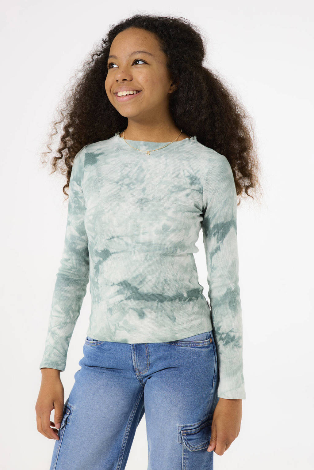Garcia tie-dye longsleeve mintgroen/ecru