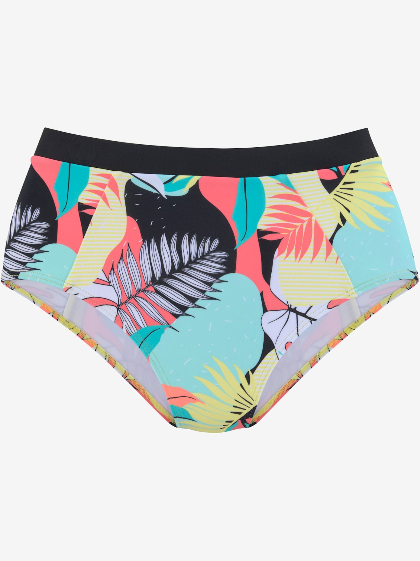Bas de maillot de bain taille haute imprimé tropical