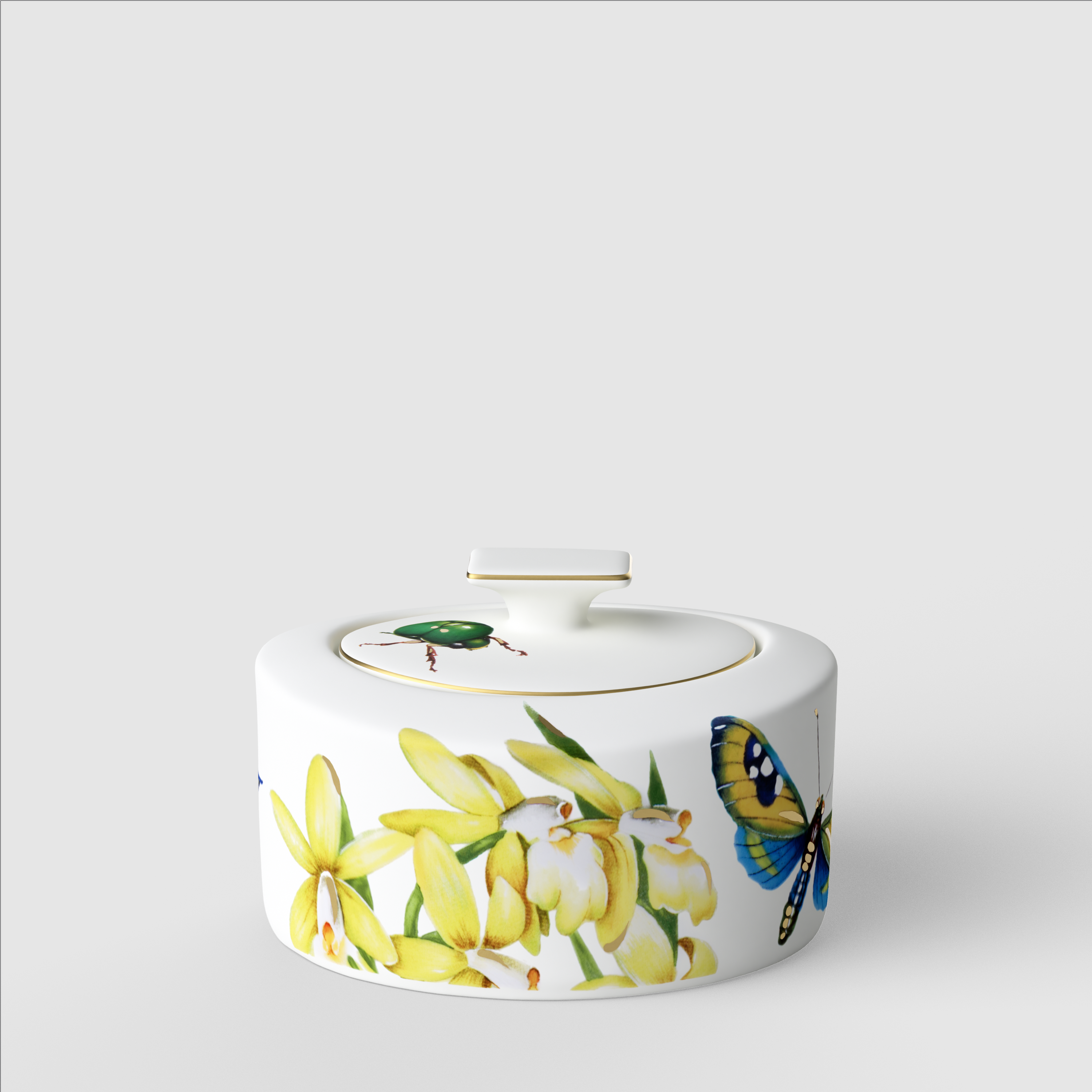 Amazonia Sugar bowl Multi-colored, 9.9 oz, Premium Bone Porcelain