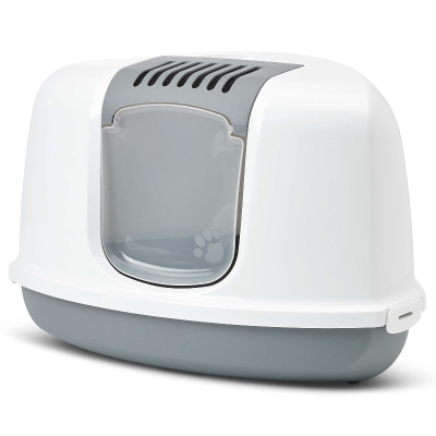 Savic Katzentoilette Nestor Corner weiss-grau 58.5x45.5x40cm