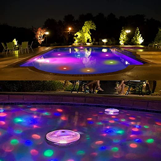 (Ø9cm) Schwimmendes LED Pool Licht Bunte Badewannen Lampe (Batteriebetrieben) - Transparent
