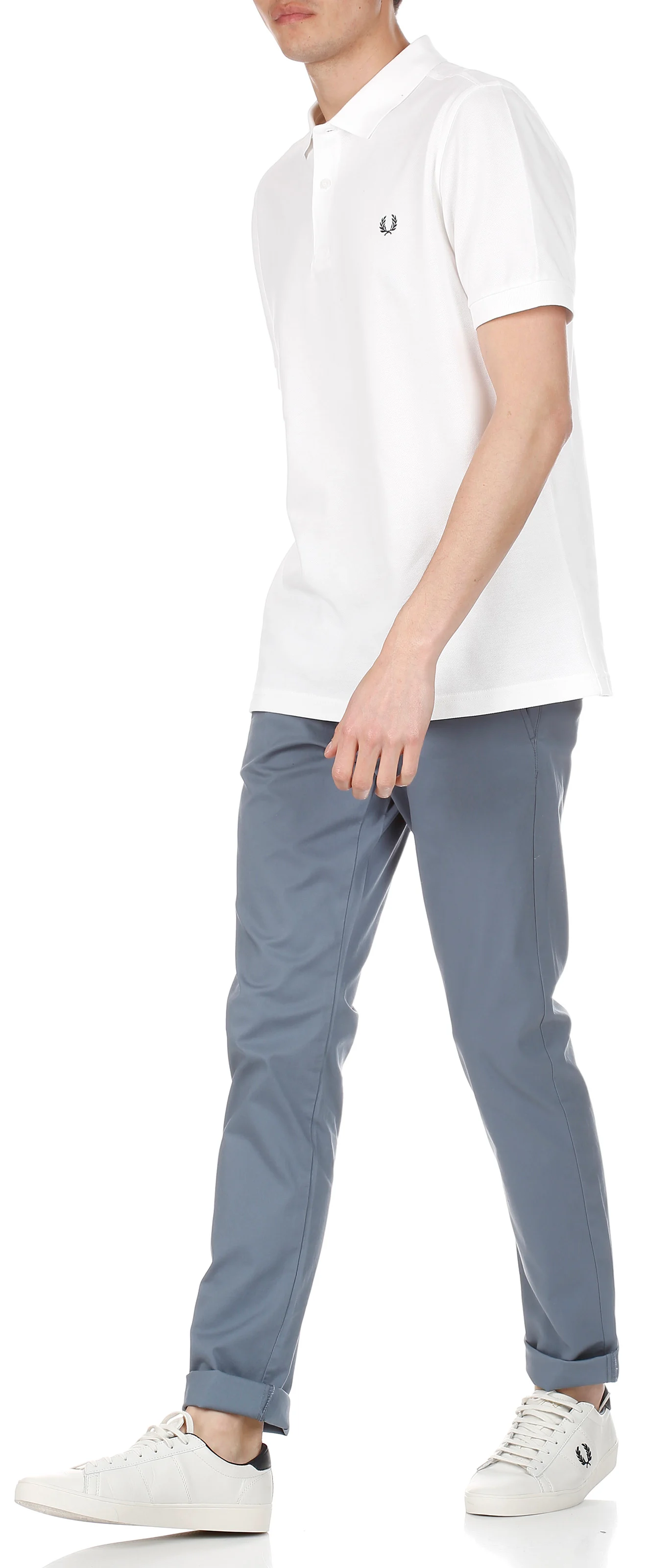 Polo slim-fit en coton piqué | Blanc