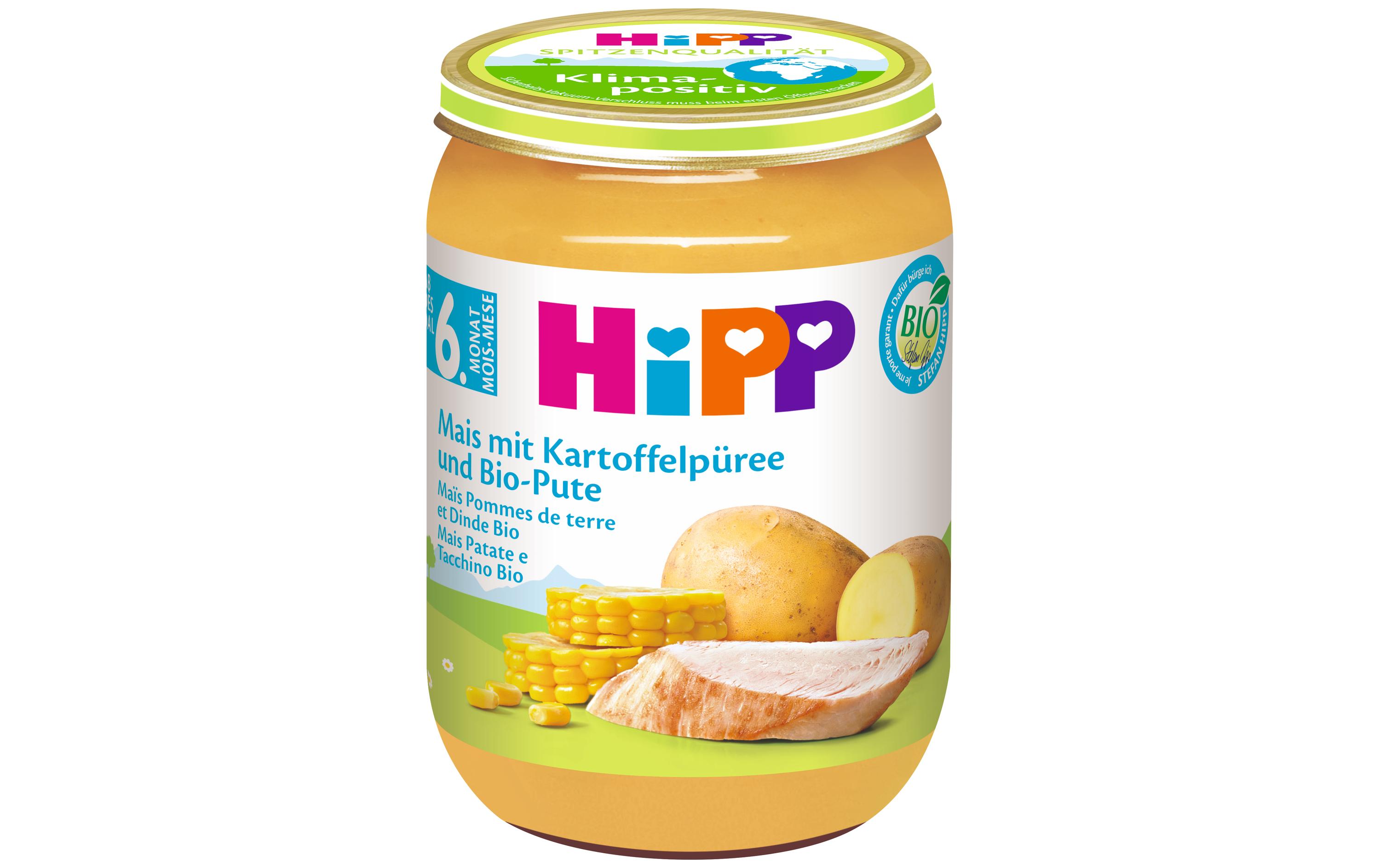 Menü Bio Mais Kartoffelpüree Bio-Pute 190 gBio Mais Kartoffelpüree Bio-Pute für Babys