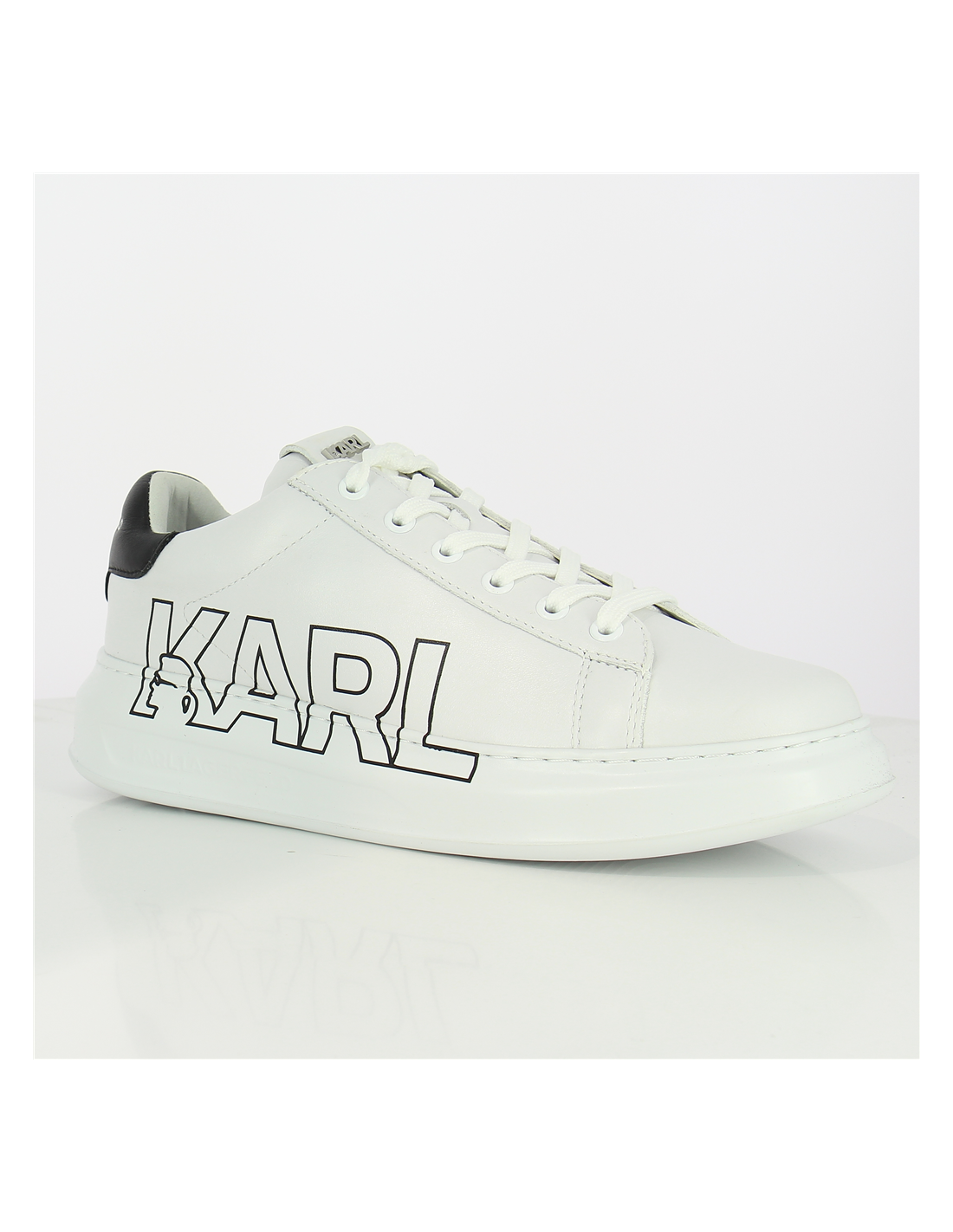 karl lagerfeld baskets de ville homme kapri mens karl logo lace cuir blanc